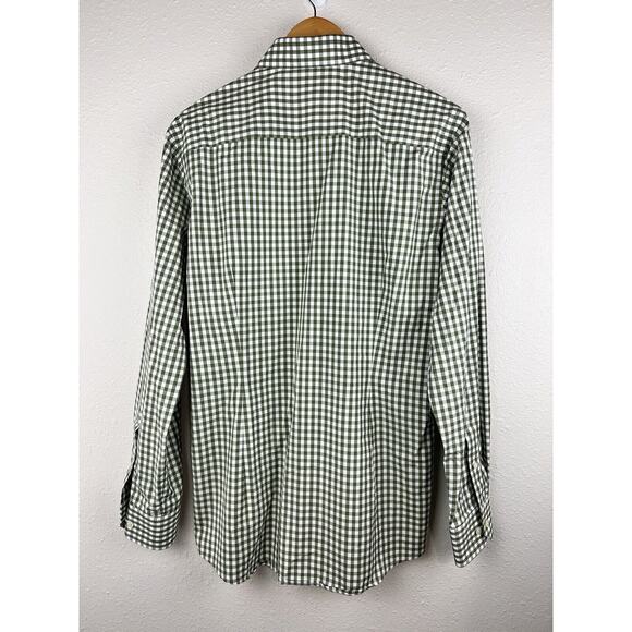 ETON Contemporary Medium Green Checkered Long Sleeve Button Up Cotton Shirt - Picture 5 of 6